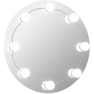 vidaXL Wandspiegel mit LED-Beleuchtung Rund Glas - Silber