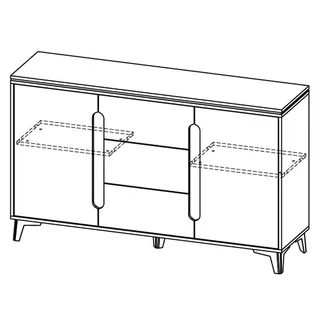 Kommode Sideboard Highboard Schrank Modern Wohnzimmer Kollektion Kommoden Neu - Braun