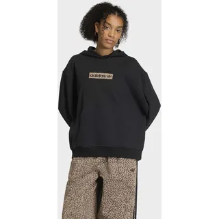 Kapuzensweatshirt ADIDAS ORIGINALS "AOP HOODIE", Damen, Gr. XL, schwarz, Obermaterial: 100% Baumwolle, Sweatshirts Kapuzensweatshirt