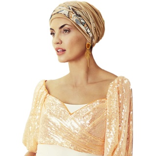 Boho Spirit Women's Scarlett Turban, Toffee & Caramel Mix, One Size