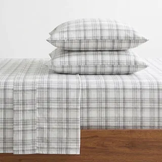 Eddie Bauer - Komplettes Bettlaken-Set, warme, atmungsaktive Baumwoll-Flanell-Bettwäsche mit tiefen Taschen, gebürstet für zusätzliche Weichheit, gemütliche Heimdekoration, Öko-Tex-Zertifiziert