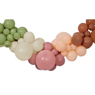 Ciao - DIY Naturals Luftballon-Girlande-Set (65 Latex-Luftballons, 300 cm), grün/beige/braun