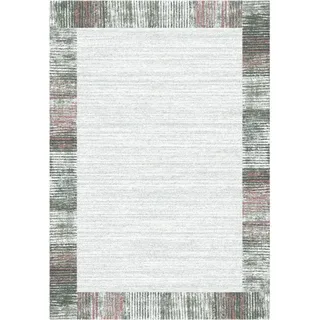 Webteppich , Grau, Rosa, Silberfarben , Textil , Bordüre , rechteckig , 200x290 cm , Oeko-Tex® Standard 100 , für Fußbodenheizung geeignet , Teppiche und Böden, Teppiche, Webteppiche