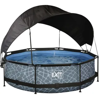 EXIT TOYS Stone Pool 300 x 76 cm inkl. Filterpumpe und Sonnensegel