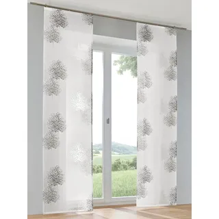 Kutti Bellinda Schiebegardine Klettband 60 x 225 cm Grau/Weiß 1 St