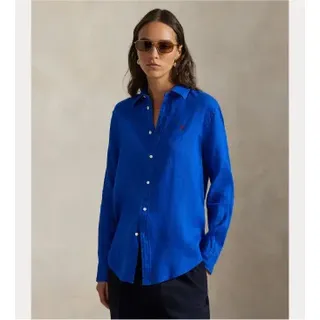 Polo Ralph Lauren für Damen. 211970730501 Classic Fit Leinenhemd blau (XS), Lässig, Langarm