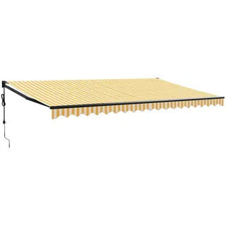 "Winteraktion" Elektrische Markise mit Kurbel Gelb und Weiß 5x3 m - Markisen CC6767