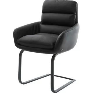 DeLife Abelia-Flex mit Armlehnen Freischwinger flach Schwarz