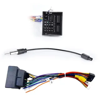 Podofo 52 Pin ISO-Adapterkabel ISO-Konverter Autoradio Radioadapter für VW/Golf/Passat Tiguan/Polo/Touran/Skoda/Seat mit Lenkradsteuerleitungen und Rückwärtssteuerleitung