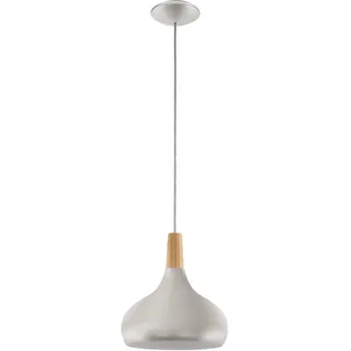 EGLO Sabinar 1-flg. 28 cm rund silber gebürstet, braun