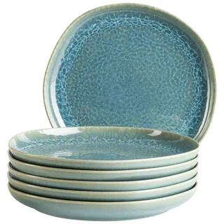 Mäser Desserttellerset , Grün , Keramik , 6-teilig , organisch , lebensmittelecht , Geschirr, Teller, Teller-Sets