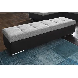 DOMO collection Hocker Treviso XXL Microfaser 161 x 41 x 60 cm Schwarz/Weiß