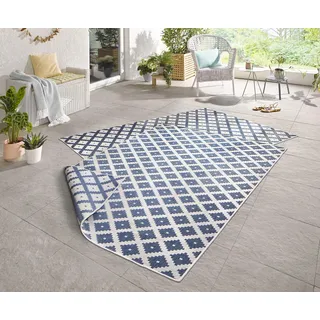 HANSE HOME Nizza Outdoor-Teppich 200 x 290 cm blau creme