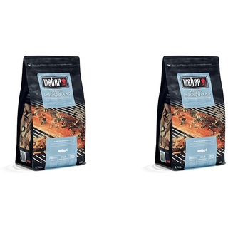 Weber 17665 Räucherchips Meeresfrüchte, 700 g, mild-fruchtige Raucharoma, Lachs, Makrele, Garnelen und andere Meeresfrrüchte, Aroma, Räuchern, Grillen (Packung mit 2)