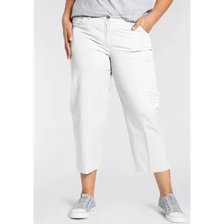 7/8-Hose KJBRAND "Babsie: bequemer Oberschenkel", Damen, Gr. 48, N-Gr, weiß, Web, Obermaterial: 98% Baumwolle, 2% Elasthan, unifarben, bequem 7/8-Länge, Hosen 7/8-Hose, Sommerlich, leichter Baumwoll-Stretch