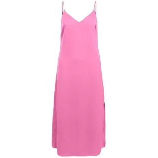Vila Ellete Satin ärmelloses Midikleid - Fuchsia Pink - 38