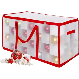Relaxdays Weihnachtskugel Aufbewahrungsbox, für Christbaumschmuck, Kunststoff, Pappe, Kugelbox, Größenwahl, Farbwahl
