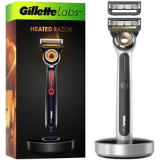 Gillette Labs Heated Nassrasierer, Rasierer mit Reinigungs-Element, 1 Griff 2 Klingen, Geschenk für Männer, Premium-Magnetdock