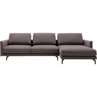 Creation BY ROLF BENZ Ecksofa "CR.414, Designecksofa, Polsterecke, Breite 300cm, L-Form" wahlweise aus feinstem Rindsleder oder hochwertigem Chenille, purpurviolett, steingrau