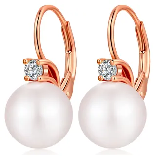 Perlenohrringe Hängend Ohrringe Rosegold Damen Silber Perlen Ohrringe Hängend Rosa Perlenohrringe Echte Perlen Ohrhänger Creolen