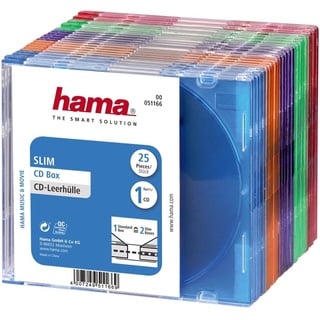 Hama CD Slim Box farbig 25er Pack