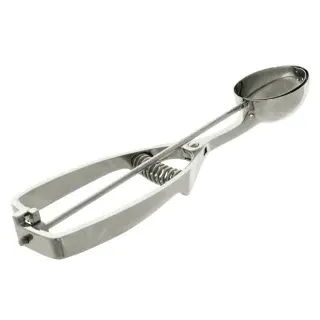 SCHNEIDER Eisportionierer aus rostfreiem Stahl, oval, Eislöffel aus rostfreiem Edelstahl, Volumen: 1/30 l