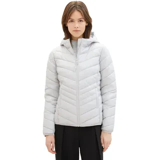 TOM TAILOR Denim Damen Lightweight Steppjacke mit Kapuze 11074 - Silver Grey M