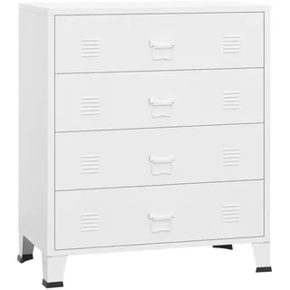 vidaXL Industrial Kommode mit Schubladen Weiß 78x40x93 cm Metall
