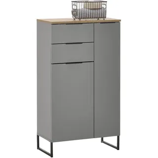 BASIC by Balculina Denver Midischrank Badezimmerschrank 60 x 106 x 32 cm Grau