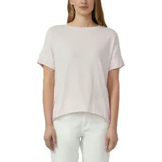 T-Shirt S.OLIVER, Damen, Gr. 38, rosa (rose), Web, Obermaterial: 100% Baumwolle, unifarben, relaxed fit normal, Rundhals, Bündchen, Shirts T-Shirt, mit offenem Saum