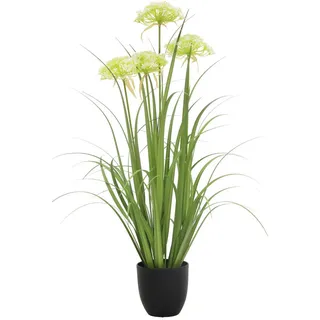 Ambia Home Dekogras , Grün, Weiß , Metall, Kunststoff , 90 cm , Dekoration, Blumen & Blumentöpfe, Dekogras