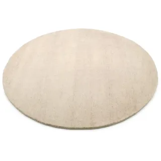 Wollteppich , Gelb , Textil , Uni , rund , für Fußbodenheizung geeignet , Teppiche und Böden, Teppiche, Runde Teppiche