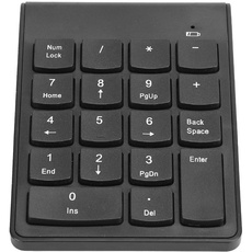 VBESTLIFE Drahtlose Zehnertastatur Portable Numpad Digitale Tastatur USB 2.4GHz 18-Tasten-Tastatur für Finanzbuchhaltung für PC/Desktop(Schwarz)