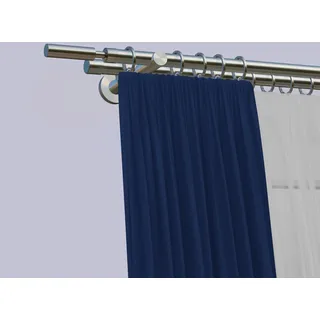 INDEKO Vorhangstange 2-läufig Ø 16 mm 130 cm Silber