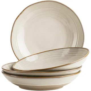 Mäser Suppenteller Nottingham 4er Set 24 cm Beige