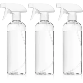 Jttxiu 3 Stück Sprühflasche, 500ml Kunststoff Pflanzenwasser Pumpsprühflasche, Leere Wassersprühflasche, Gießkanne für Hausgarten Reinigung Bewässerung Gartenpflanzen (Transparent weiß)