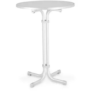 Gartenklapptisch , Weiß , Metall , rund , 70x110x70 cm , FSC Mix, Europäischer Sicherheitsstandard , UV-beständig, wetterbeständig, wetterfest , Gartenmöbel, Gartentische, Klapptische