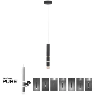 Paul Neuhaus LED Pendelleuchte PURE VEGA Memoryfunktion, 7 Lichtmodi, warmweißes Licht schwarz Wohnzimmer, Esszimmer, Flur, Küche 2211-18, 2211-60, 2211-95, 2213-18, 2213-60, 2213-95 - Schwarz
