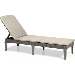 Sonnenliege Allibert by KETER Jaipur, Rattan-Optik, Cappuccino, Verstellbare Rückenlehne, 187 x 58 x 29 cm - Bunt