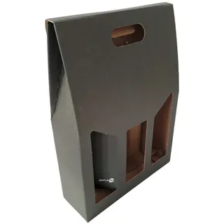 Box Geschenkbox Verkauf Schwarze Für 3 Flaschen Vino Ölfilter Mit Fenster