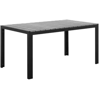 Beliani Gartentisch 150 x 90 x 74 cm Grau/Schwarz