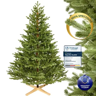 Premium Künstlicher Weihnachtsbaum 210 cm Scandinavian Spruce [100% Spritzguss] Tannenbaum Künstlich inkl. FSC zertifiziertem Holzständer I Christmas Tree Made in EU
