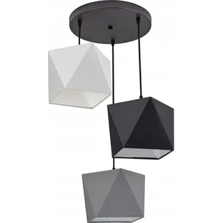 Hängelampe Kinderlampe für Kinderzimmer schöne Hängeleuchte Metall verschiedene Varianten 299-E3D (Weiss-Schwarz-Grau)