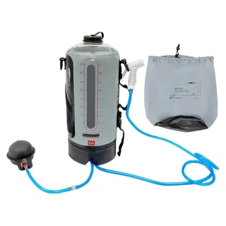 Tragbare Campingdusche - Solar-Duschsack mit Druck - 12 l Volumen - Mit Pumpe - Ohne Strom - Gummi - Schwarz
