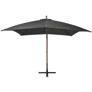 vidaXL Ampelschirm mit Mast Anthrazit 3x3 m Massivholz Tanne - Grau