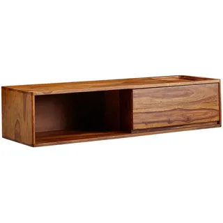 Mid.you Lowboard , Sheeshamfarben , Holz , Sheesham , massiv , 1 Schubladen , 108x25x34 cm , hängend, handgemacht , Wohnzimmer, TV Möbel, Lowboards, Lowboards hängend