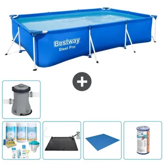 Bestway Steel Pro Rechteckig - 300x201x66 cm - 6-teilig S22079 - Blau
