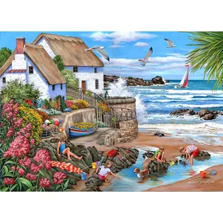 House of Puzzles Puzzle Seaspray Cottages 1000 Teile Landschaft