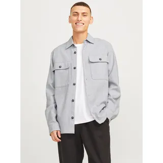 JACK & JONES Langarmhemd »JPRRAYMOND MELANGE SOLID LS OVERSHIRT SN« Jack & Jones Light Grey Melange