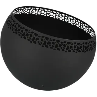 Feuer Ball schwarz 58cm Korb Stelle Schale Terrassen Ofen Metall Lager Laser cut